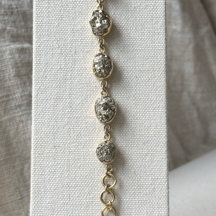 Handmade Panchadhatu Pyrite Druzy Bracelet
