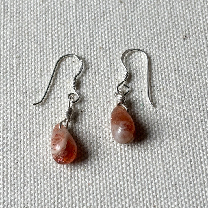 Sterling Silver Sunstone Drop Earrings