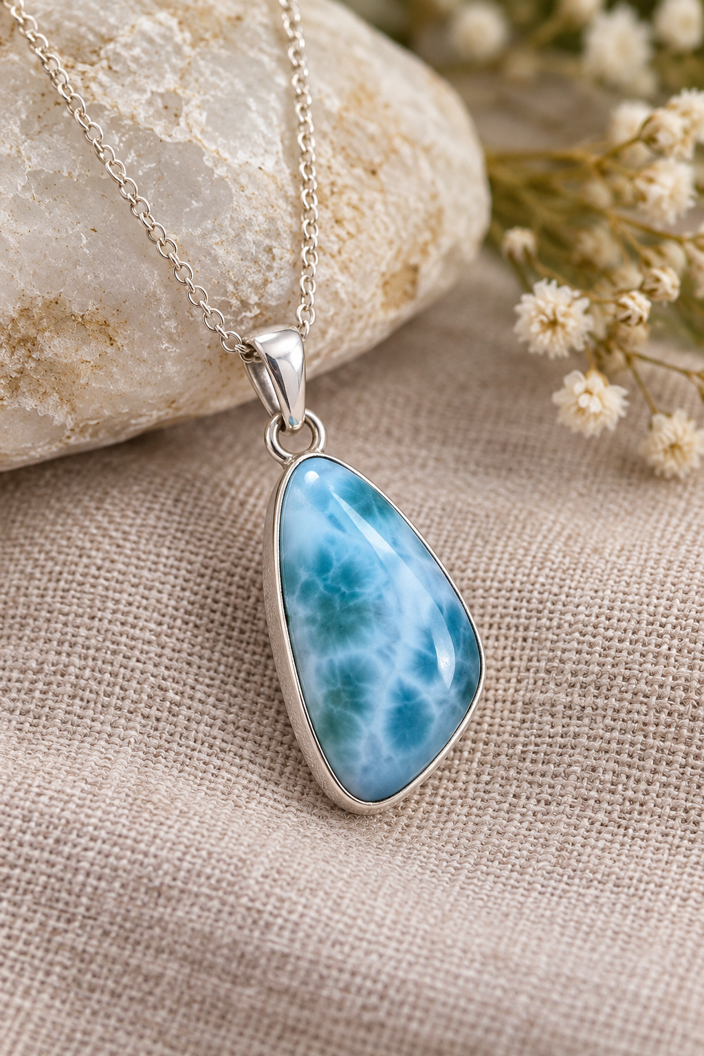 Larimar Sterling Silver Necklace