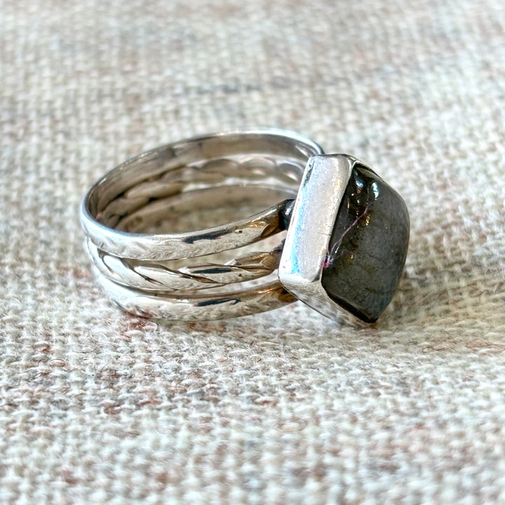 Labradorite Square Ring