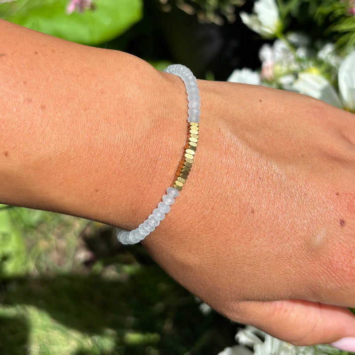 Aquamarine & Gold Bead Bracelet
