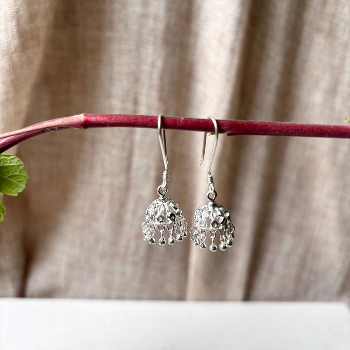 Handmade Sterling Silver Jhumka Earrings
