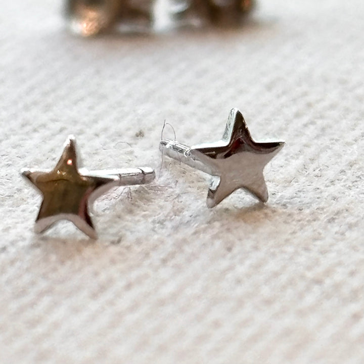 Tiny Silver Star Studs