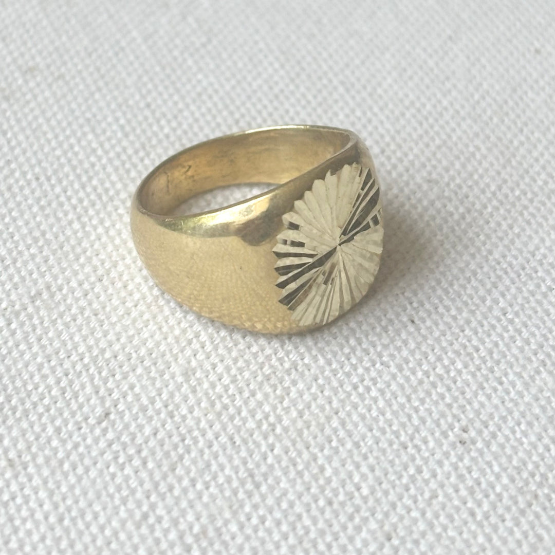 Handmade Panchadhatu Sunburst Signet Ring