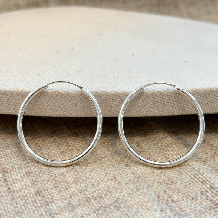 Sterling Silver Hoop Earrings – Medium