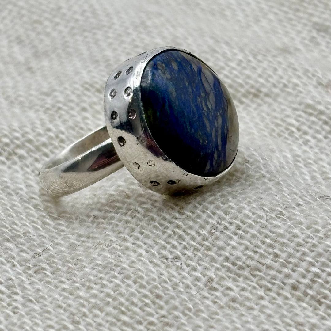 Azurite in Quartz Ring