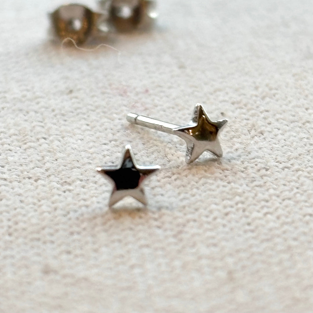 Tiny Silver Star Studs