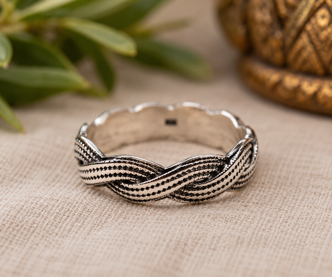 Handmade Sterling Silver Braided Twist Ring