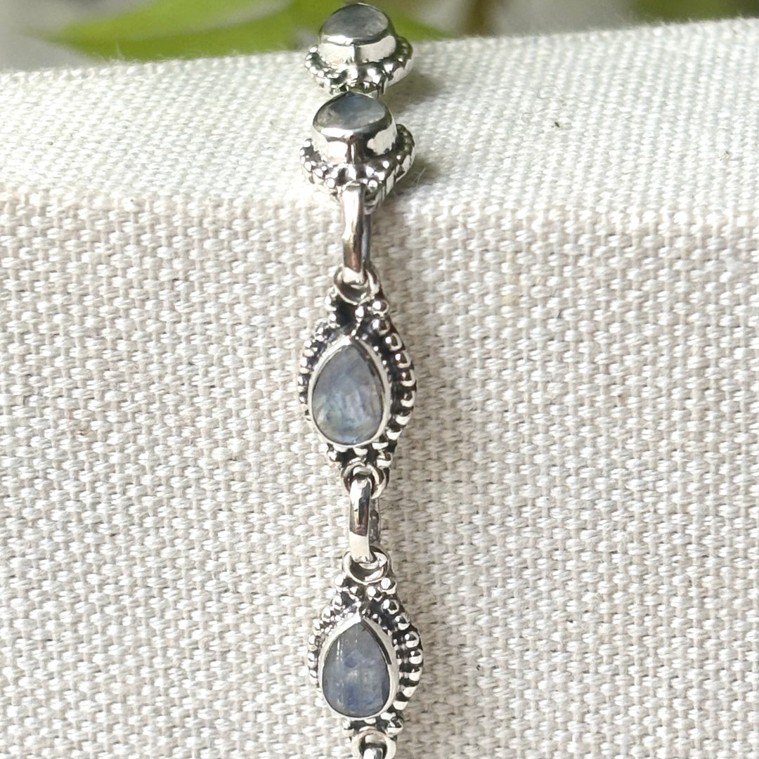 Ethiopian Opal Teardrop Bracelet in Sterling Silver