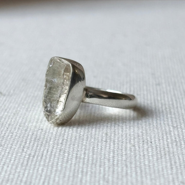 Raw Quartz Sterling Silver Ring – Size S