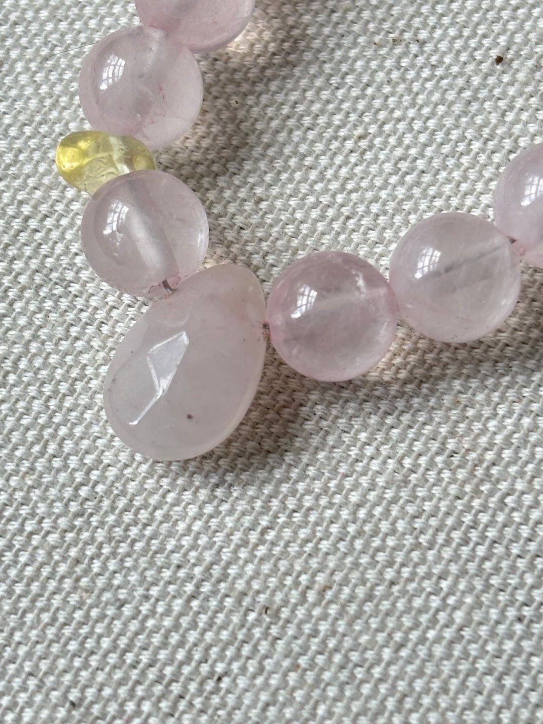 Rose Quartz Bracelet with Citrine Accent