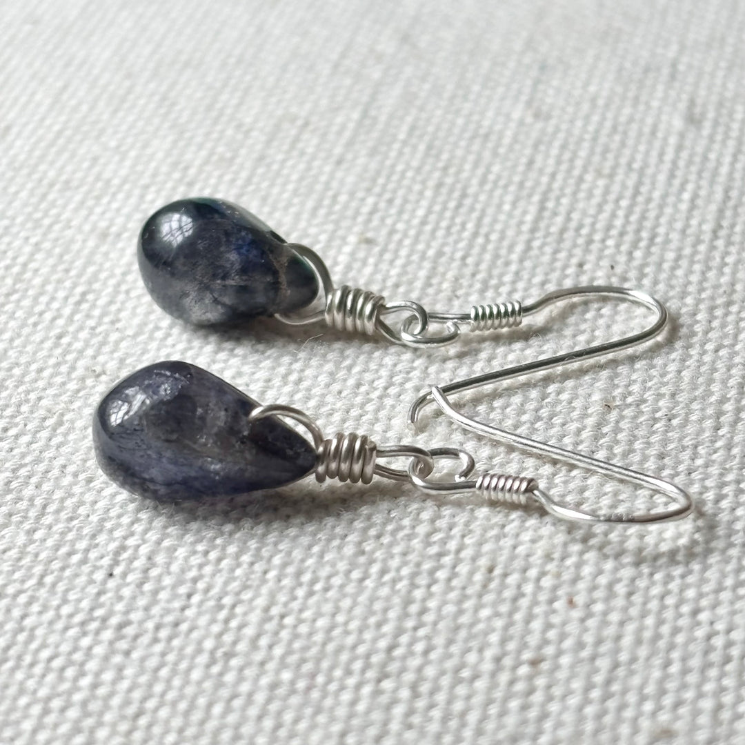 Handmade Labradorite Teardrop Silver Earrings