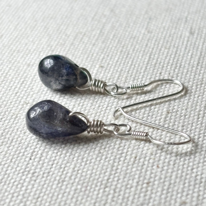 Handmade Labradorite Teardrop Silver Earrings