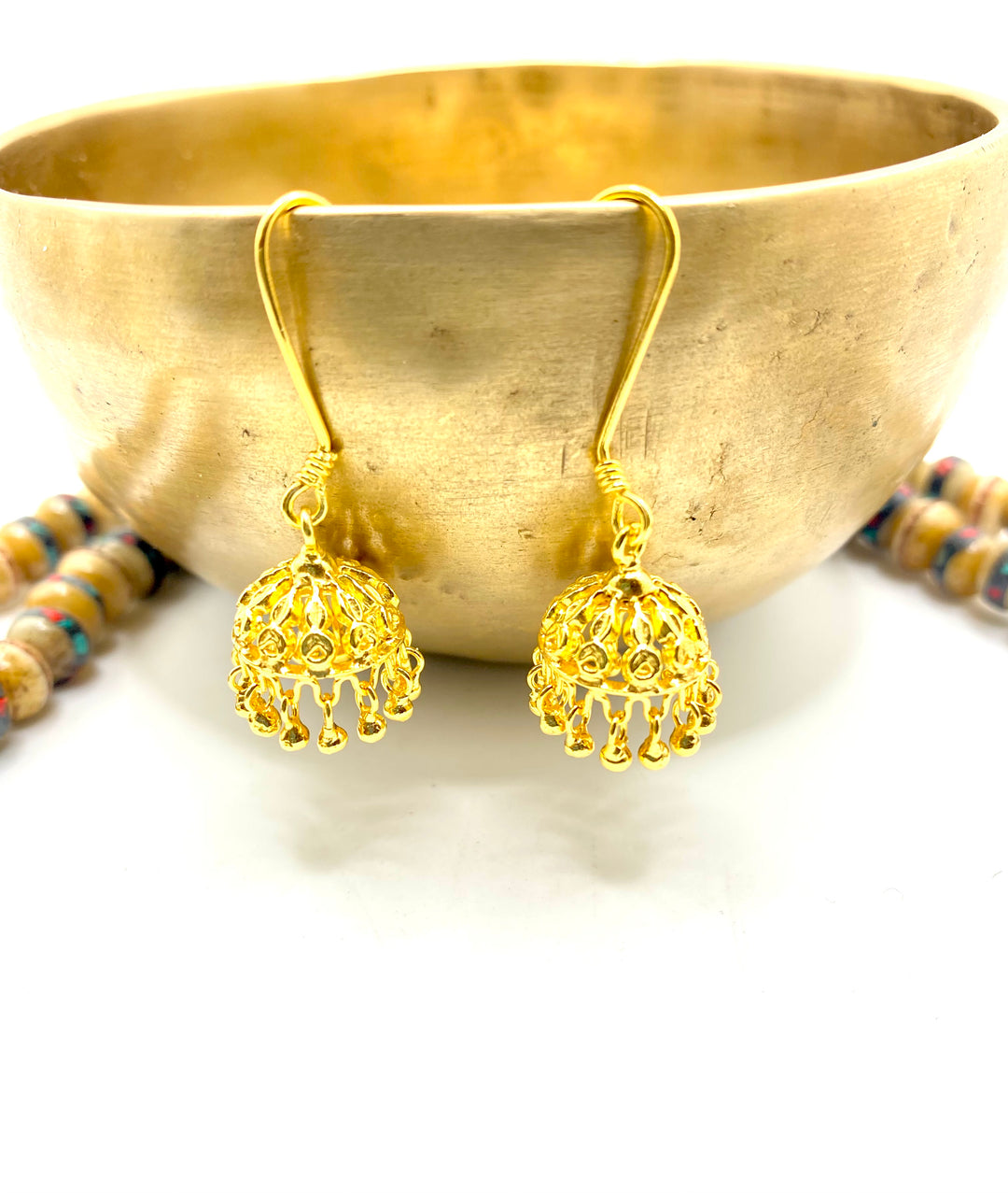 Golden Jhumka Drop Earrings