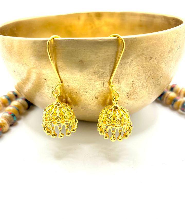 Golden Jhumka Drop Earrings