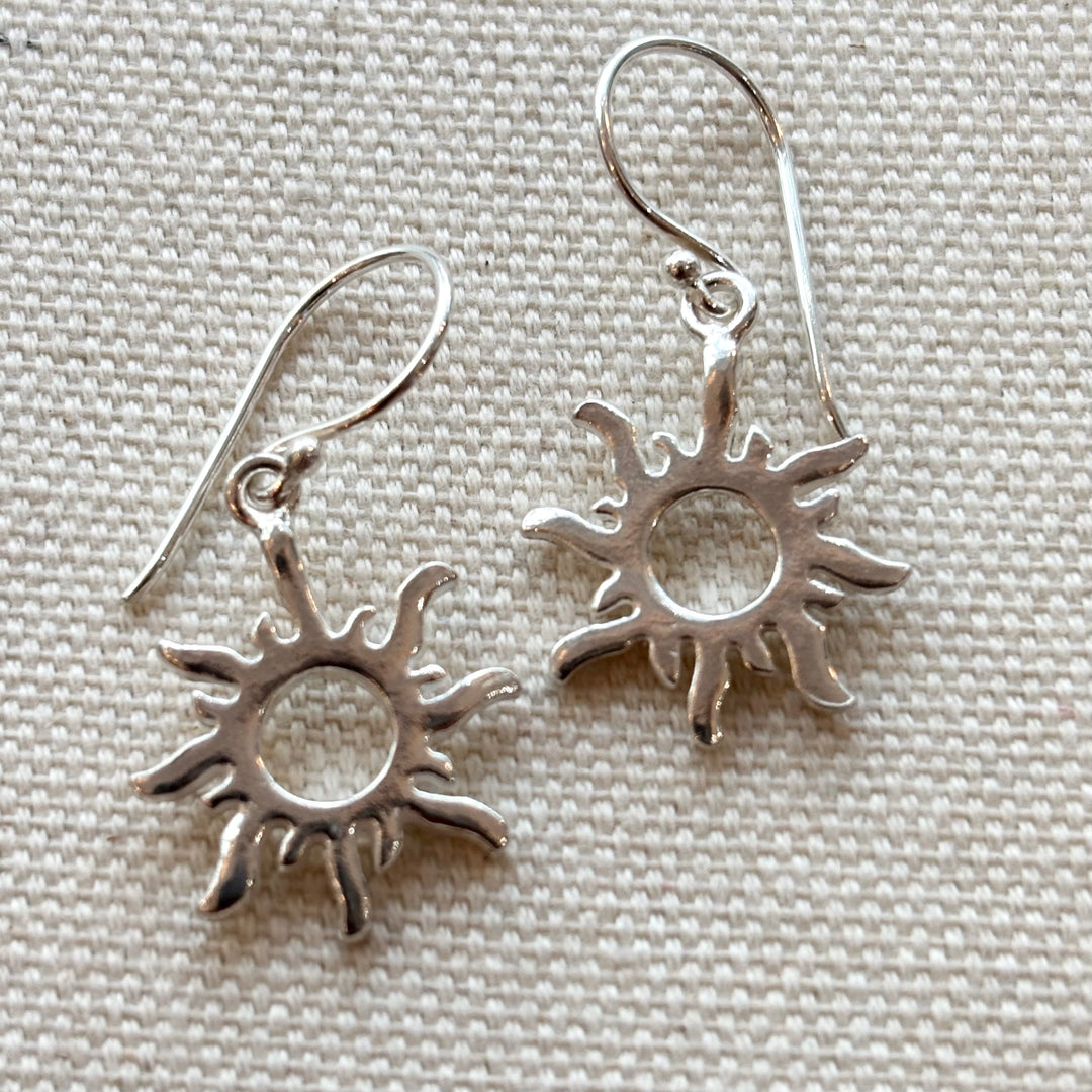 Silver Sun Earrings