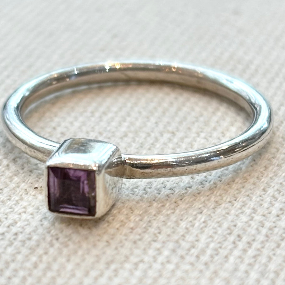 Sterling Silver Gemstone Stacking Ring – Handmade Silver Ring