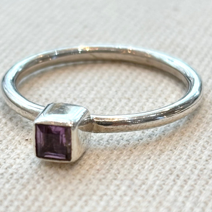 Sterling Silver Gemstone Stacking Ring – Handmade Silver Ring