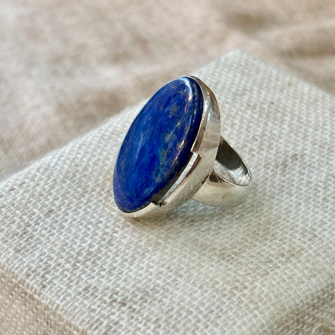 Lapis Lazuli Midnight Silver Ring - Size M