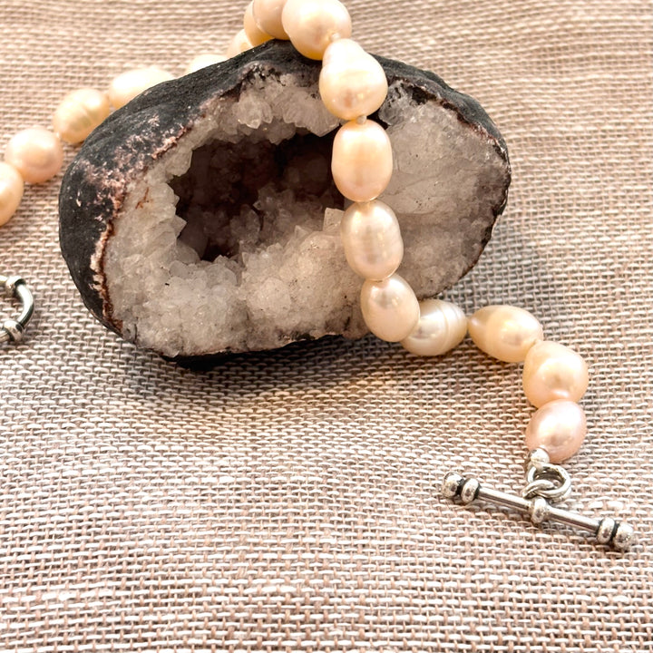 Peach Freshwater Pearl Bracelet