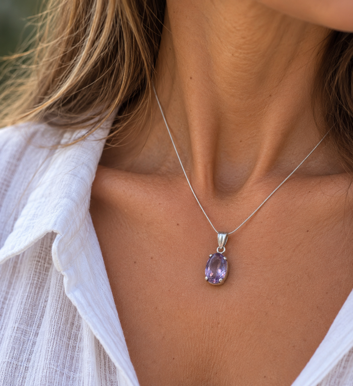 Handmade Sterling Silver Amethyst Pendant