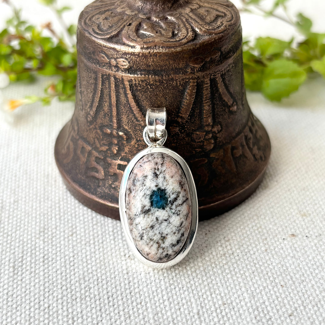 Handmade K2 Stone Sterling Silver Oval Pendant