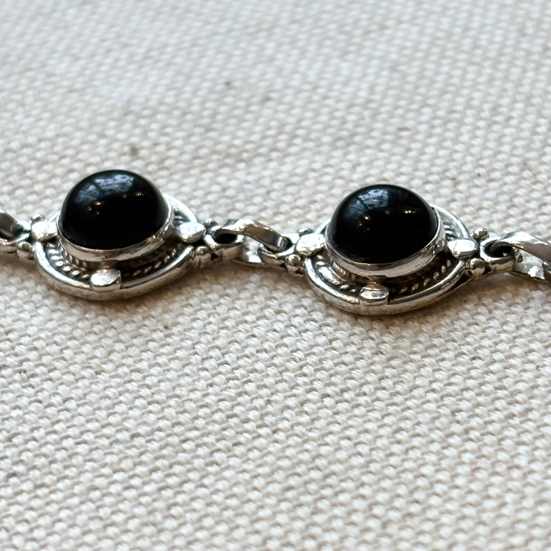 Black Onyx Sterling Silver Bracelet