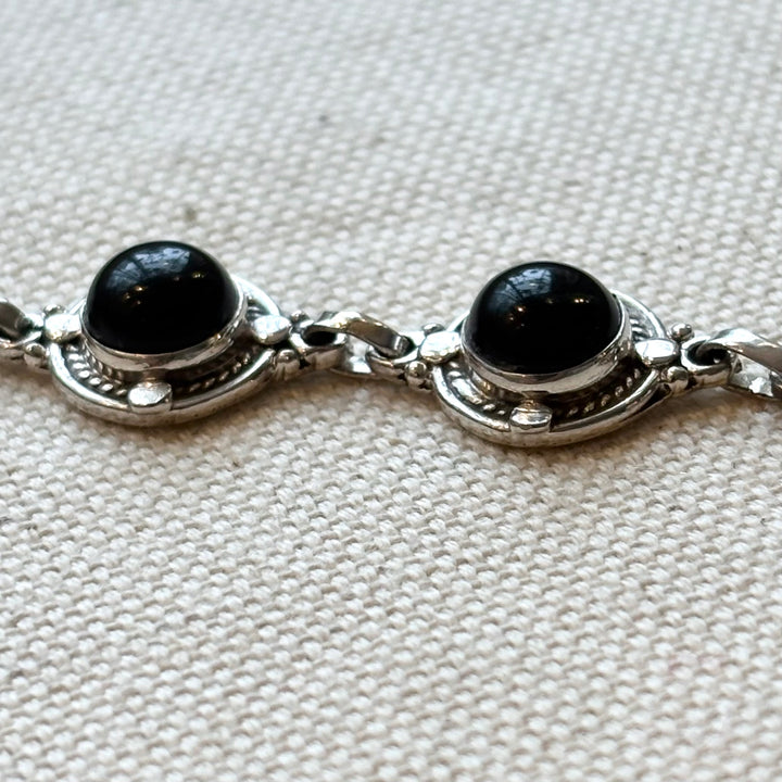 Black Onyx Sterling Silver Bracelet