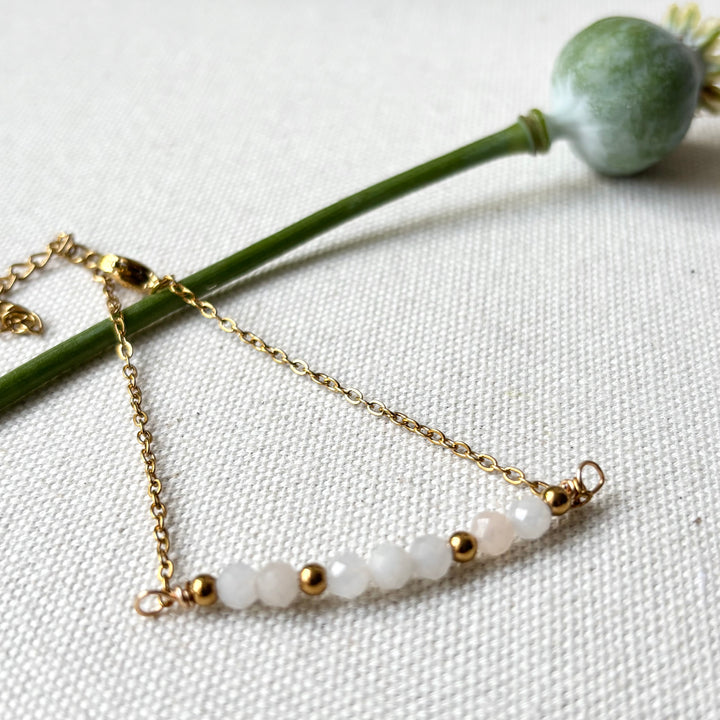 Moonstone & Gold Bead Bracelet
