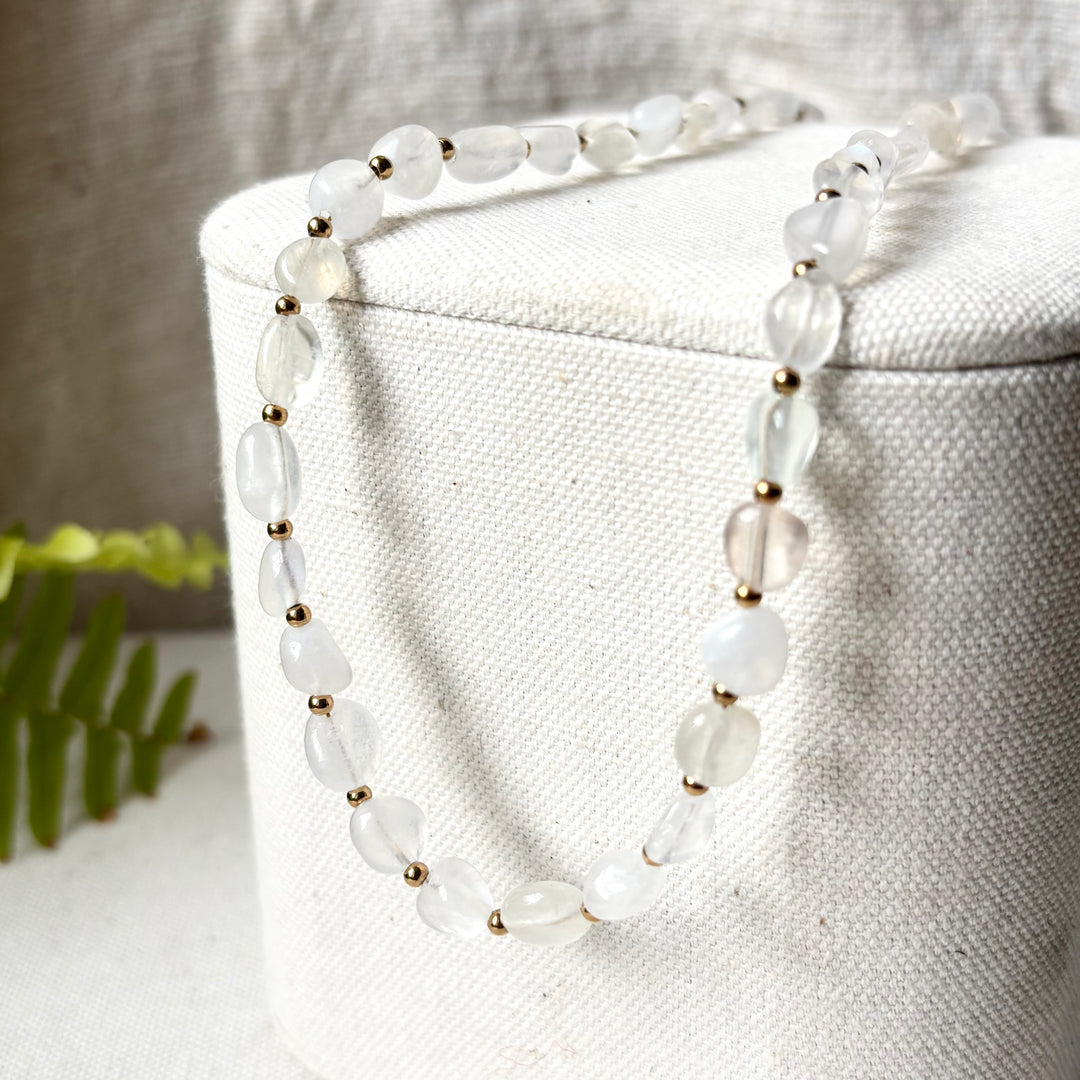 Moonstone & Gold Necklace | 16–18 Inch Adjustable