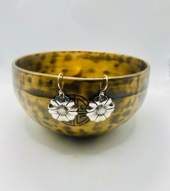 Flower Earrings with Moonstone