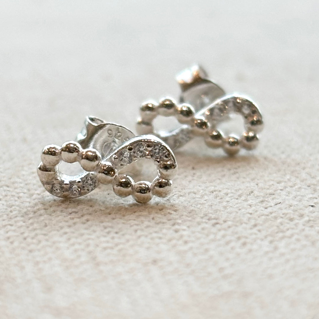 Sterling silver infinity stud earrings