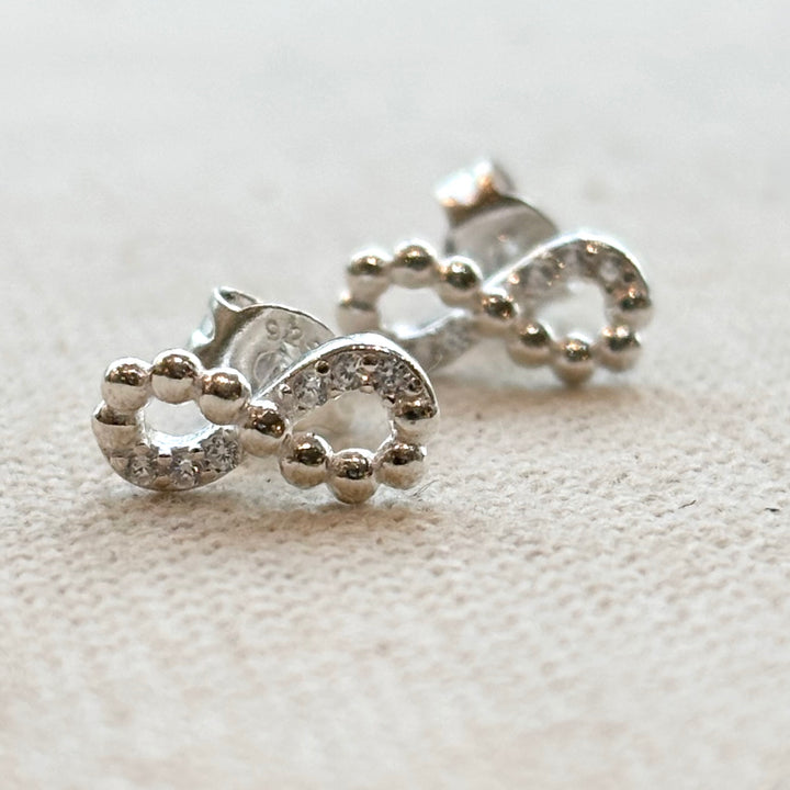 Sterling silver infinity stud earrings