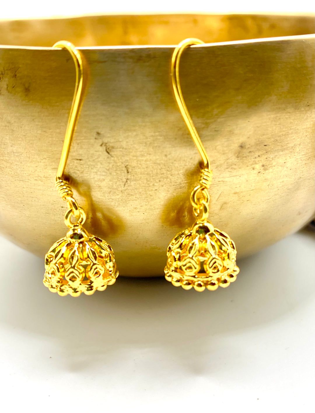 Golden Filigree Bell Earrings