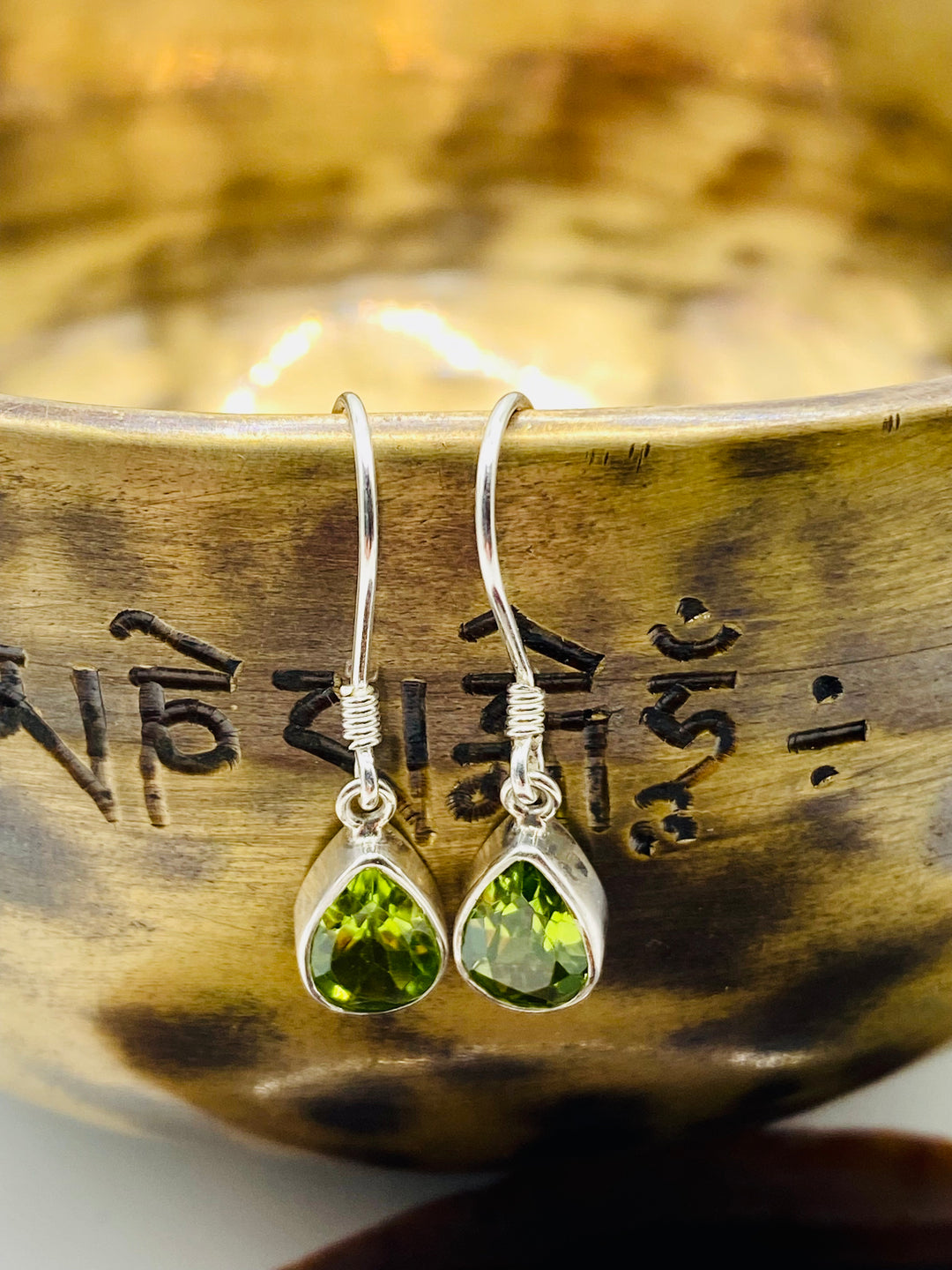 Teardrop Peridot Earrings