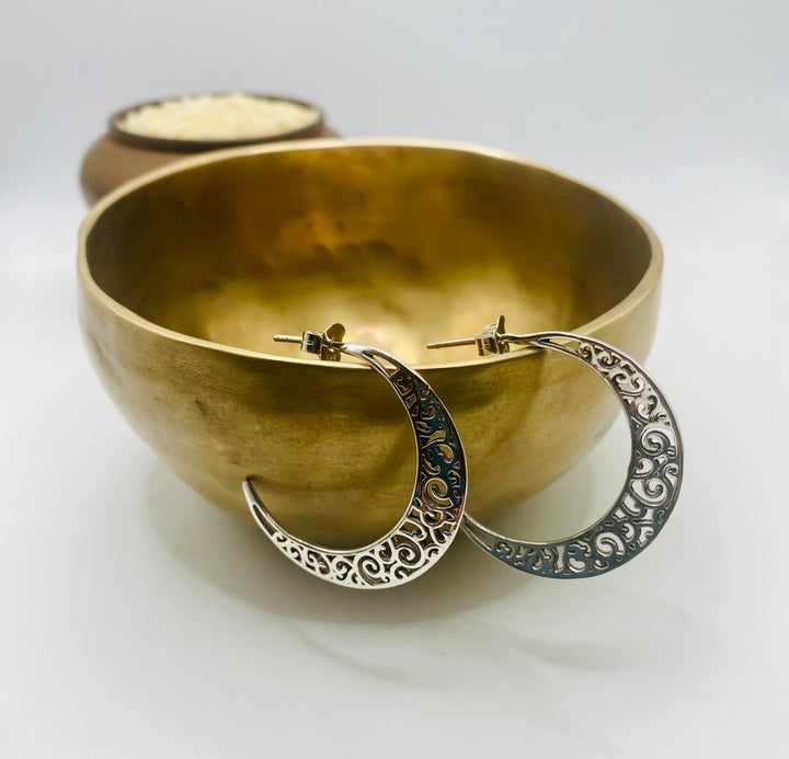 Filigree Moon Earrings
