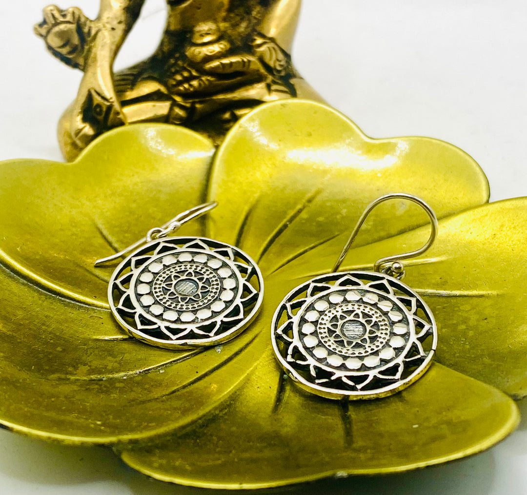 Mandala Circle Earrings