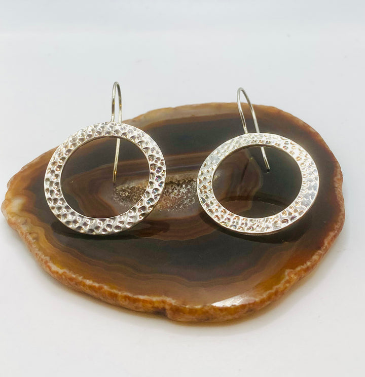 Hammered Circle Earrings