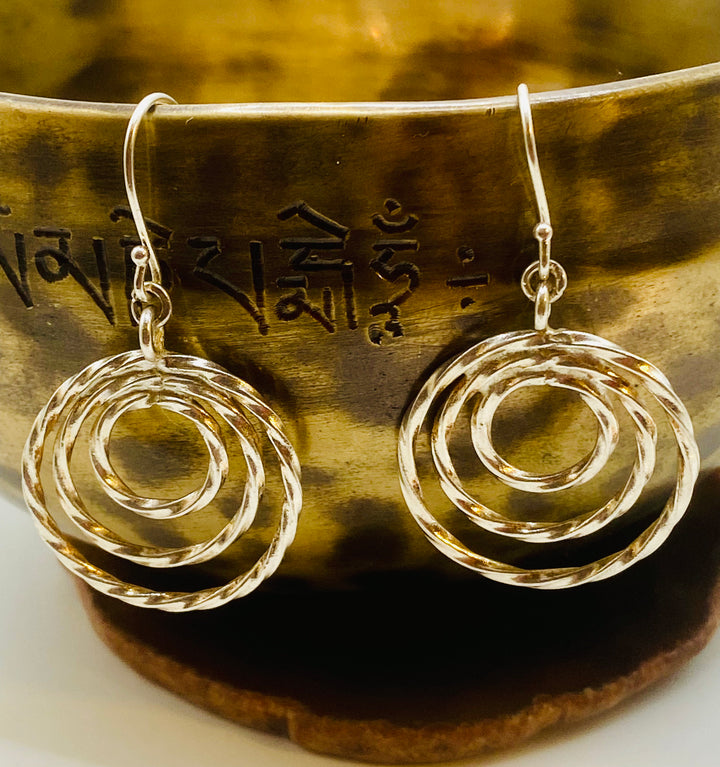 Twisty Triple Circle Earrings