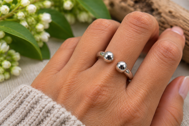 Sterling Silver Open Ball Ring