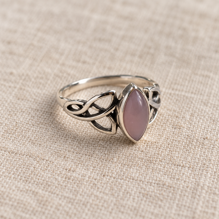 Delicate Rose Quartz Sterling Silver Ring – Size L