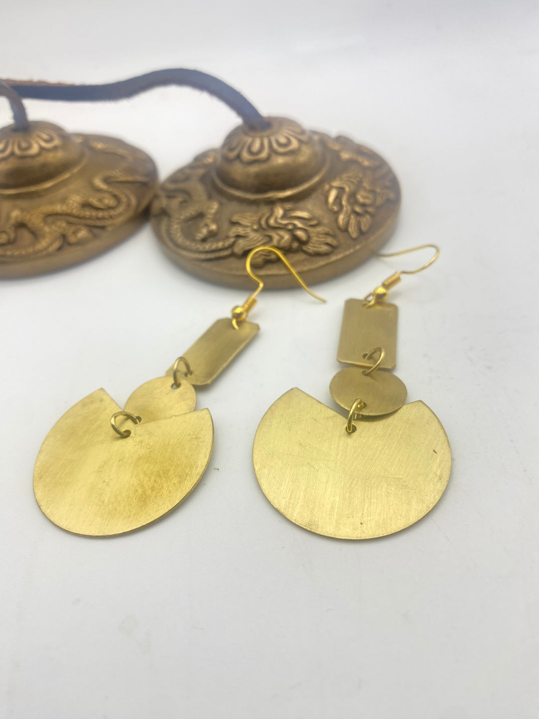 Shaped Brass Earrings