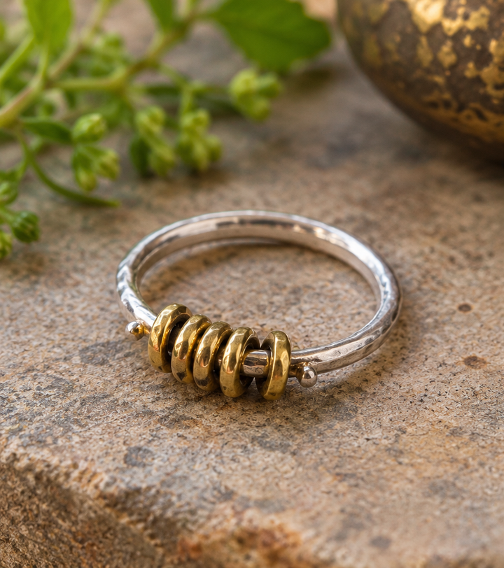 Handmade Silver and Brass Spinning Ring
