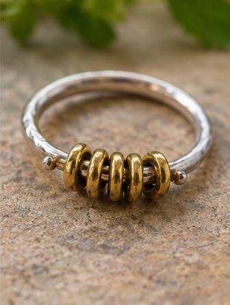 Handmade Silver and Brass Spinning Ring