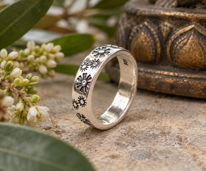 Handmade Sterling Silver Daisy & Flower Ring