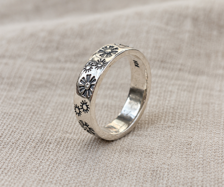 Handmade Sterling Silver Daisy & Flower Ring