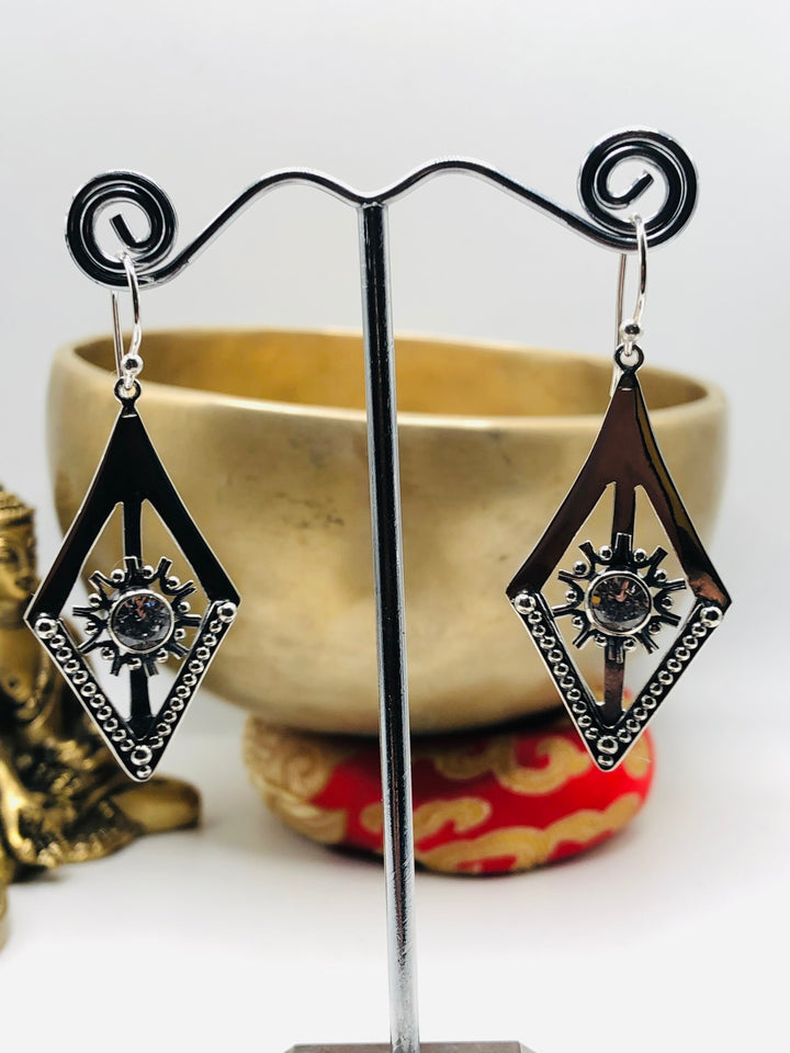 Diamond Star Earrings with Zircon