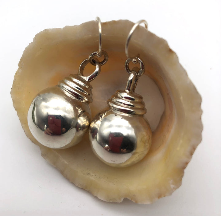 Large Silver Bauble Earrings