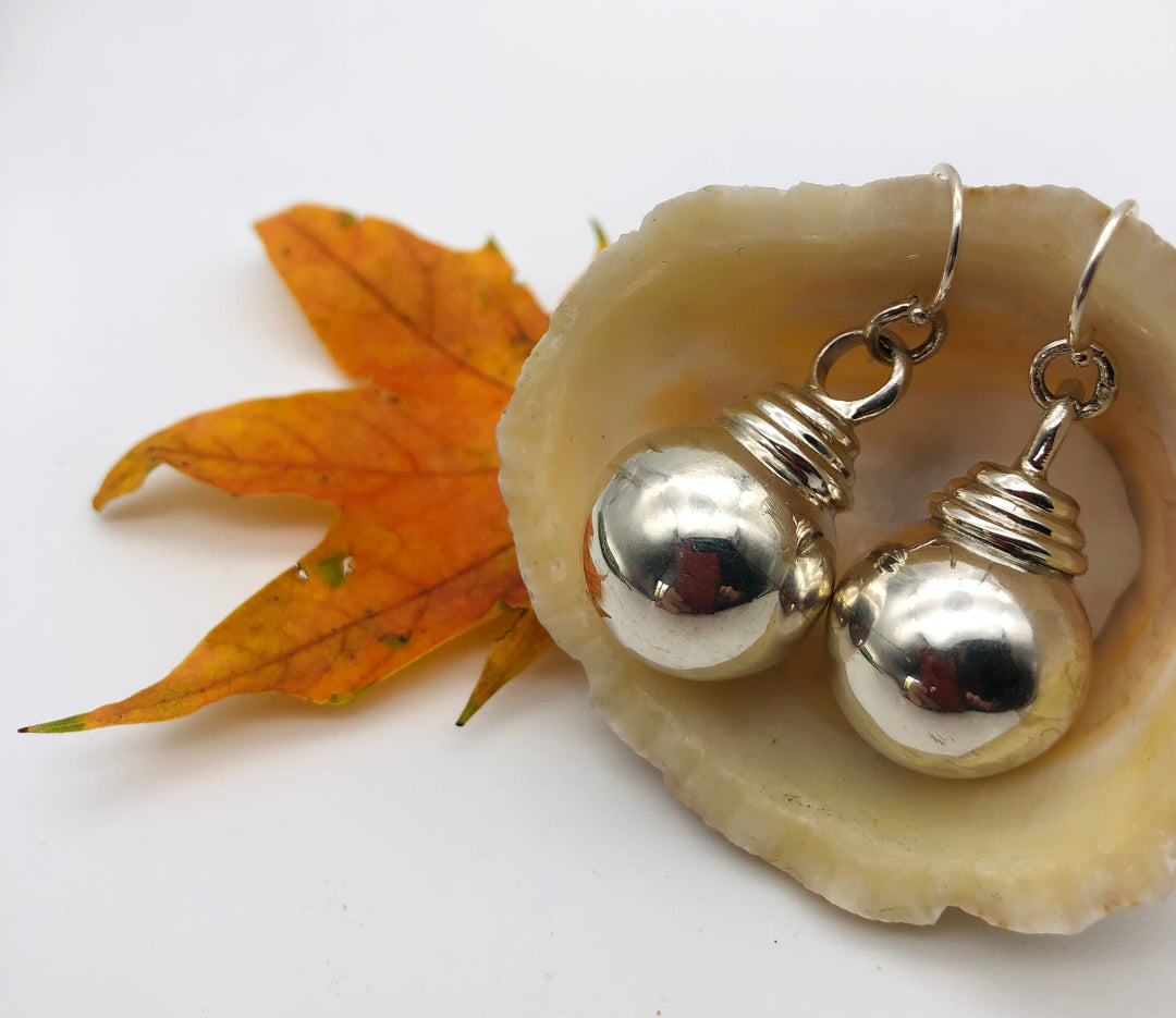 Large Silver Bauble Earrings