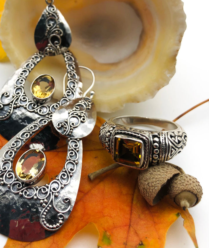 Dramatic Citrine Earrings
